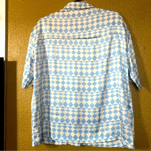 Unisex Pretty Garbage Button Down Funky Checkered Shirt. - Picture 9 of 9